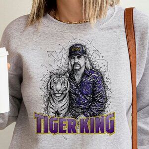 Lane Kiffin Tiger King LSU crewneck sweatshirt ASH